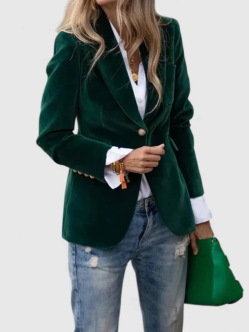 Blazer de mujer con solapa y botón estilo clásico 3
