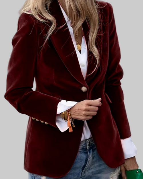 Blazer de mujer con solapa y botón estilo clásico 4