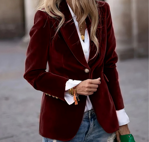 Blazer de mujer con solapa y botón estilo clásico 6