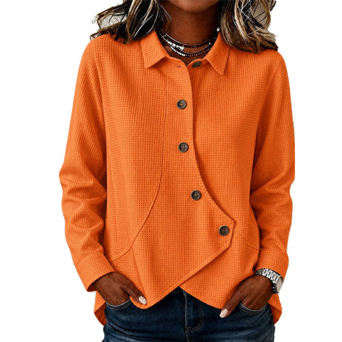 Blusa mujer texturizada con botones y bajo asimétrico 4