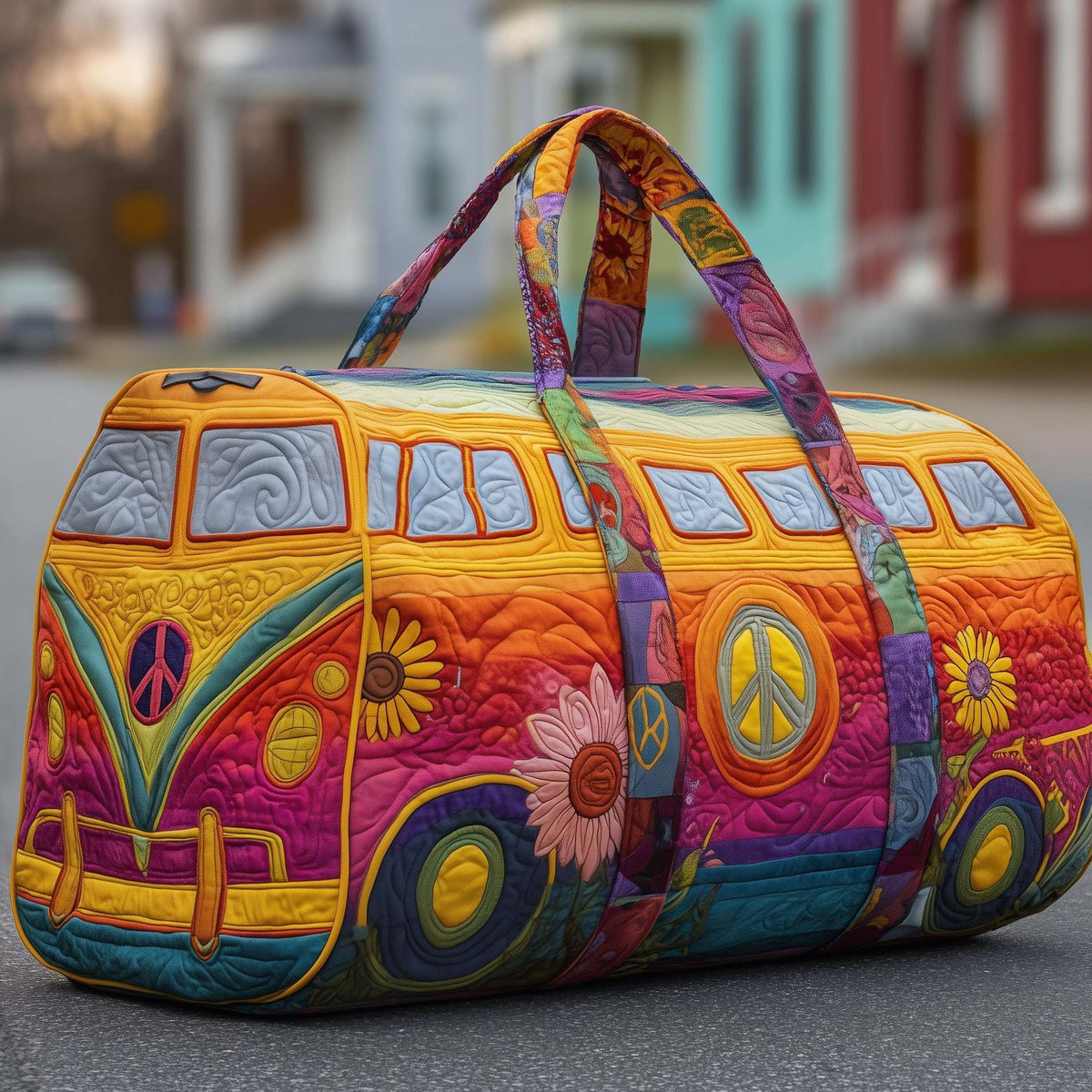 Bolsa de viaje acolchada con estampado y asas 4