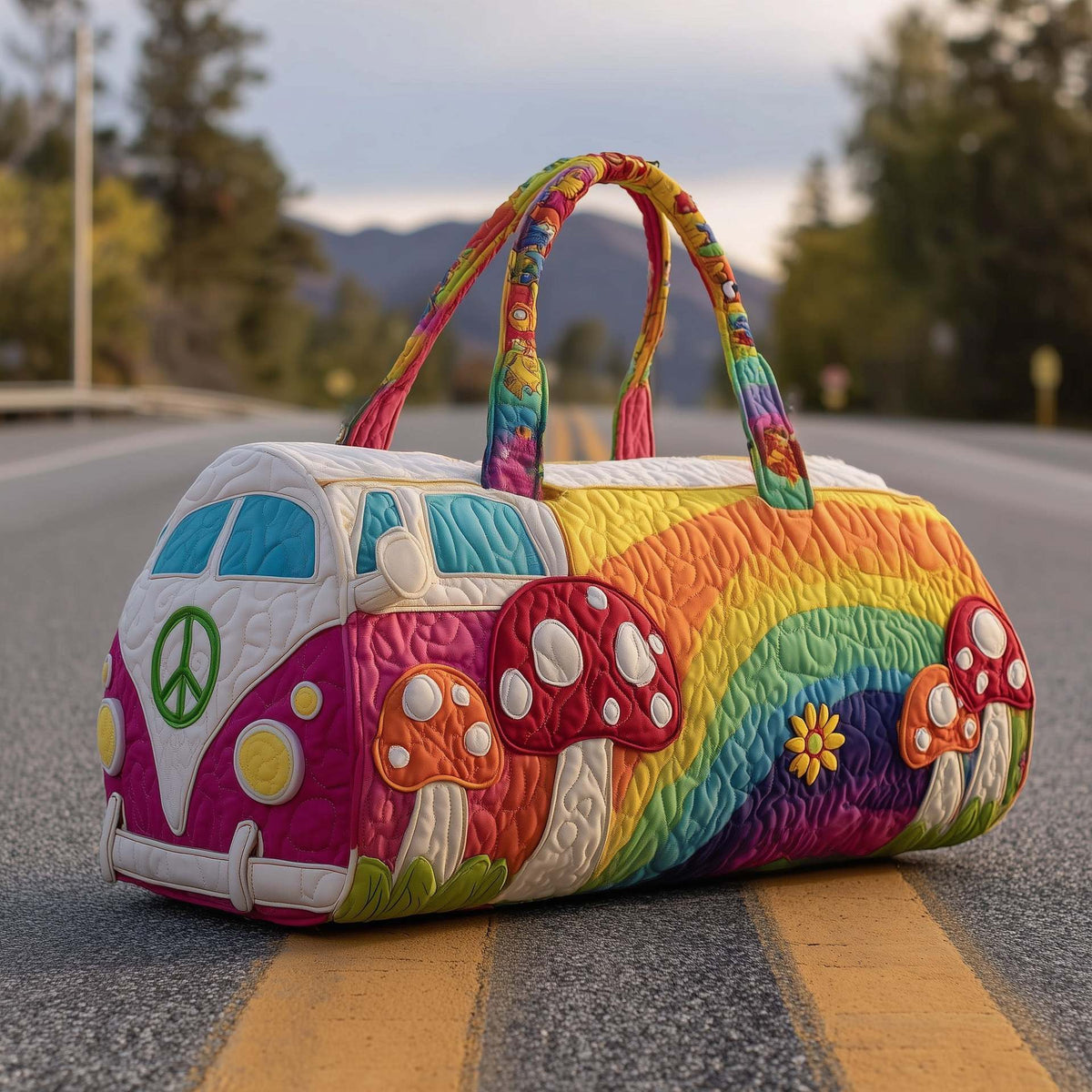 Bolsa de viaje acolchada con estampado y asas 6