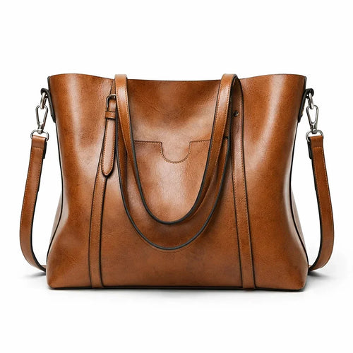 Bolso bandolera mujer de piel con doble asa y correa desmontable 1