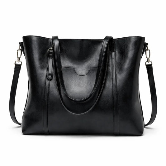 Bolso bandolera mujer de piel con doble asa y correa desmontable 2