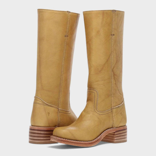 Botas altas de piel para mujer estilo equitación con tacón bajo 3