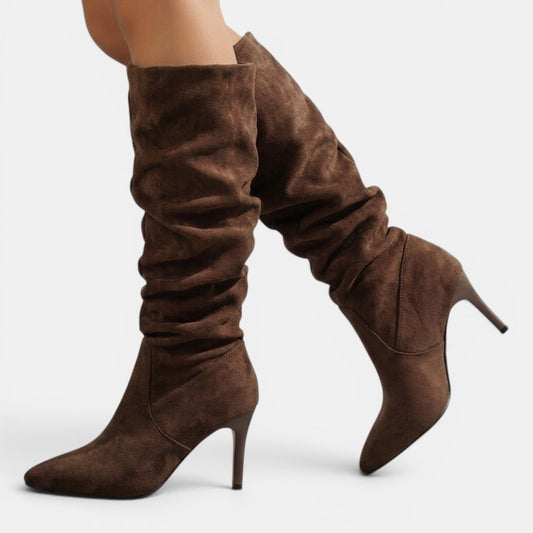 Botas altas mujer de tacón fino y punta estrecha 1
