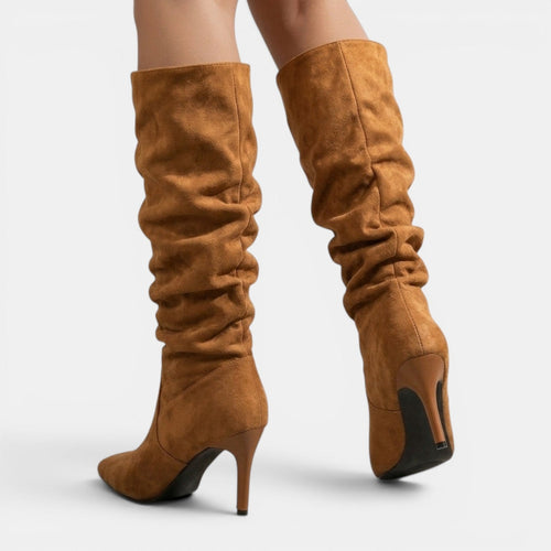 Botas altas mujer de tacón fino y punta estrecha 11