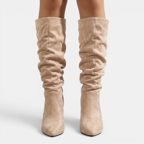 Botas altas mujer de tacón fino y punta estrecha 12