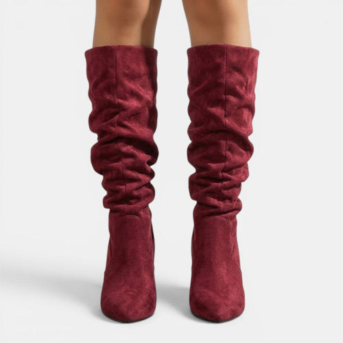 Botas altas mujer de tacón fino y punta estrecha 14