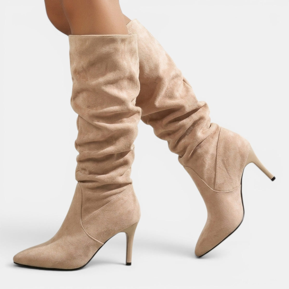 Botas altas mujer de tacón fino y punta estrecha 4