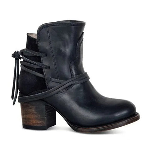 Botas cowboy mujer con tacón ancho y puntera redonda 3