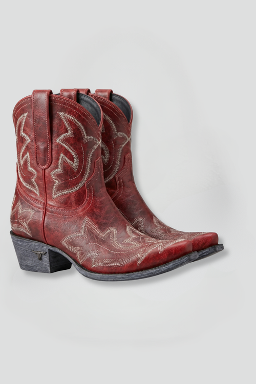 Botas cowboy mujer de caña media con bordado y puntera fina 4