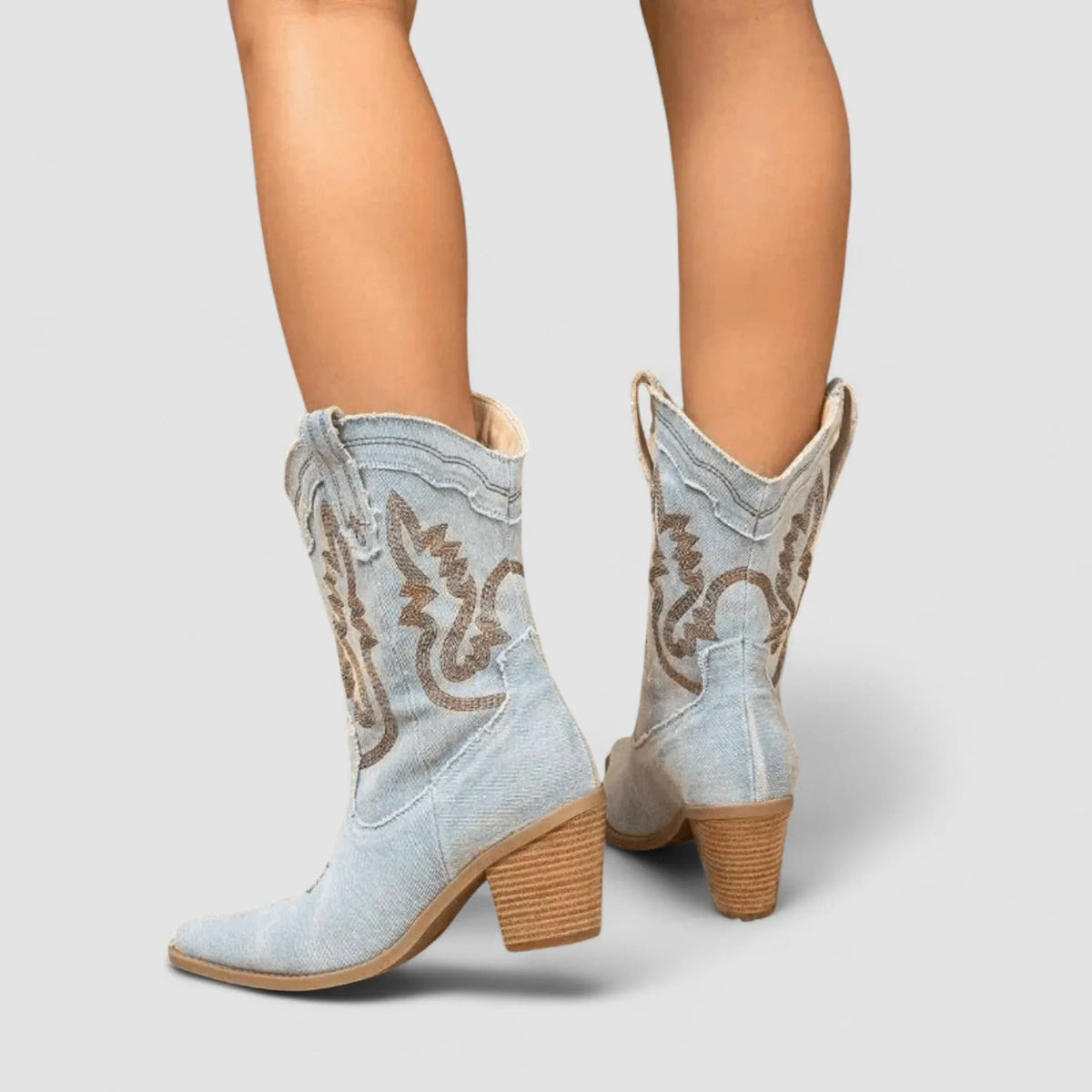 Botas cowboy mujer vaqueras con puntera fina y pespuntes 4