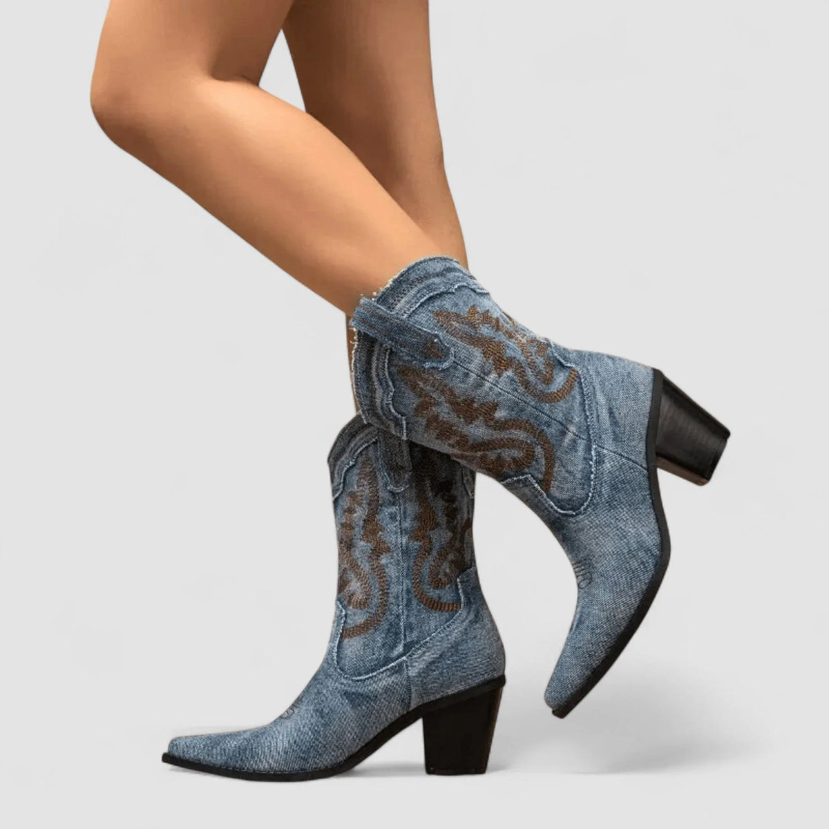 Botas cowboy mujer vaqueras con puntera fina y pespuntes 6