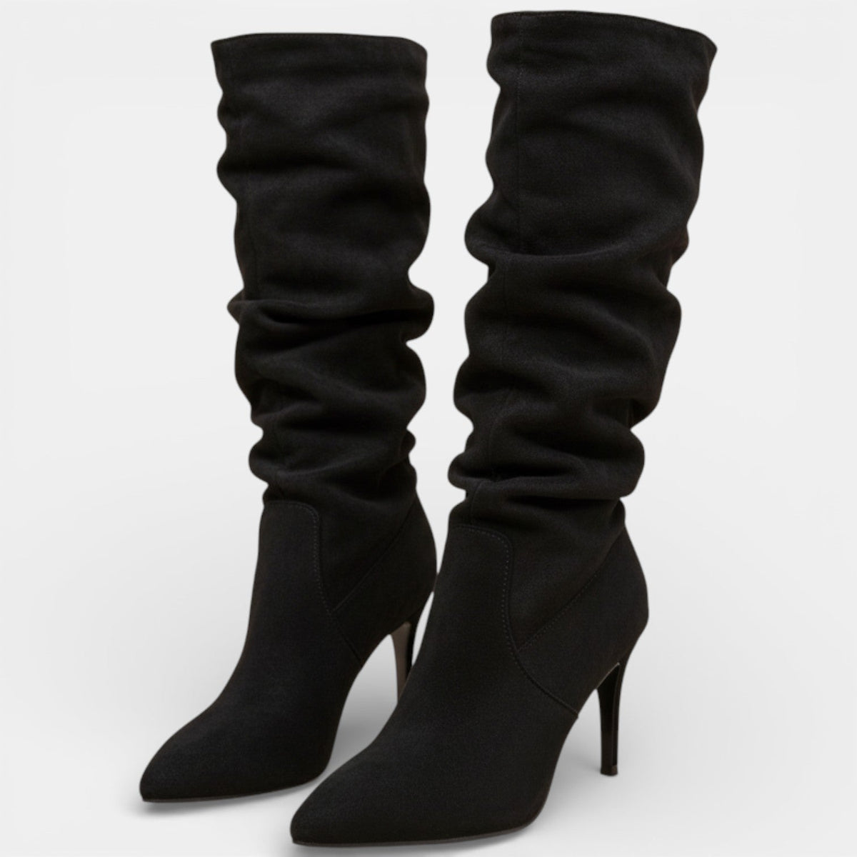 Botas de tacón de aguja para mujer de ante con punta fina 2