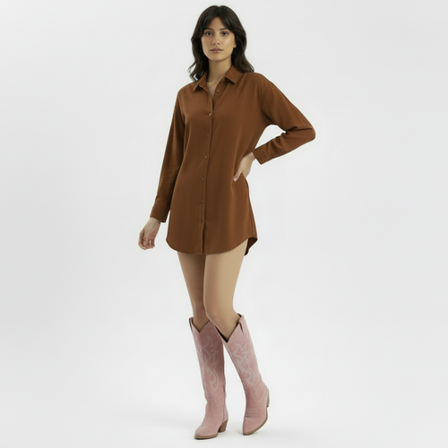Botas vaqueras de ante para mujer con tacón cuadrado bajo 5