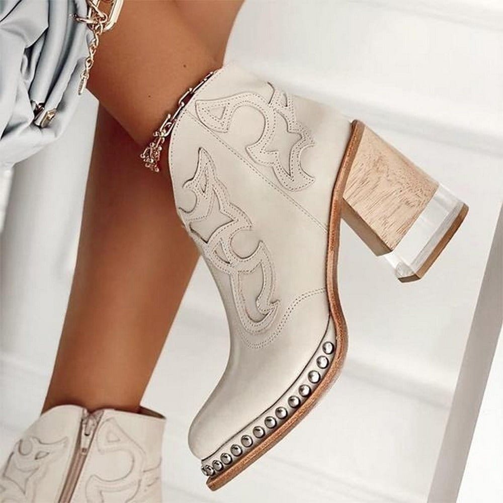Botines cowboy mujer con bordado western y tachuelas 5