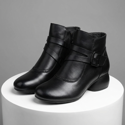 Botines de mujer con hebilla y tacón bajo 1