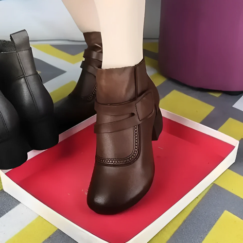 Botines de mujer con hebilla y tacón bajo 3