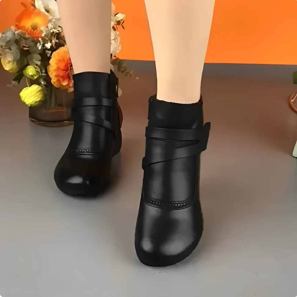 Botines de mujer con hebilla y tacón bajo 4