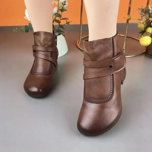 Botines de mujer con hebilla y tacón bajo 5