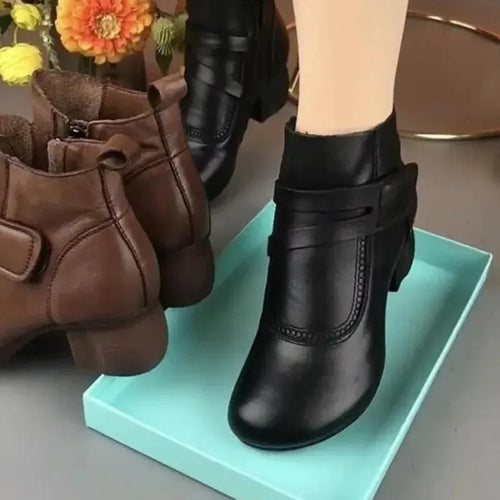 Botines de mujer con hebilla y tacón bajo 6