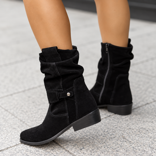 Botines mujer con cremallera, tacón ancho y puntera redonda 13