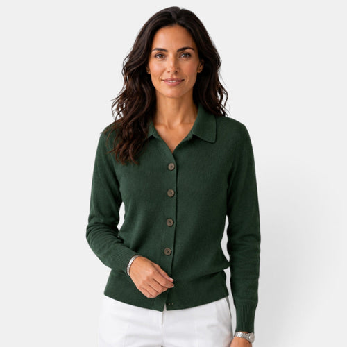 Cárdigan de punto mujer largo con botones y cuello camisero 4