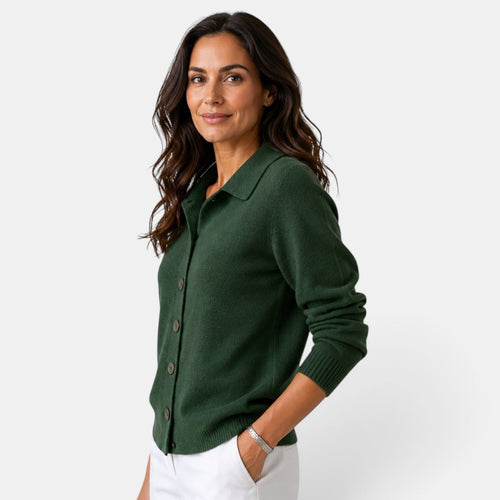 Cárdigan de punto mujer largo con botones y cuello camisero 5