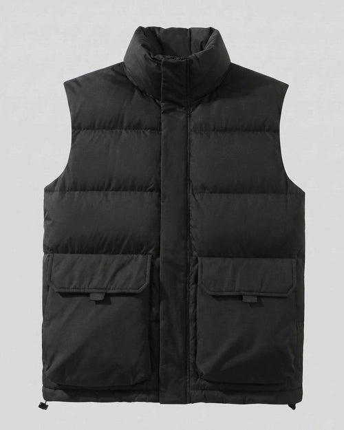 Chaleco acolchado mujer con cuello alto y bolsillos de solapa 2