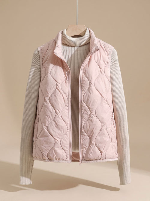Chaleco acolchado mujer con cuello alto y bolsillos laterales 5