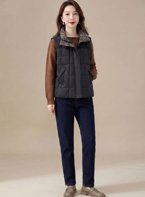 Chaleco acolchado mujer con cuello alto y cordón ajustable 2