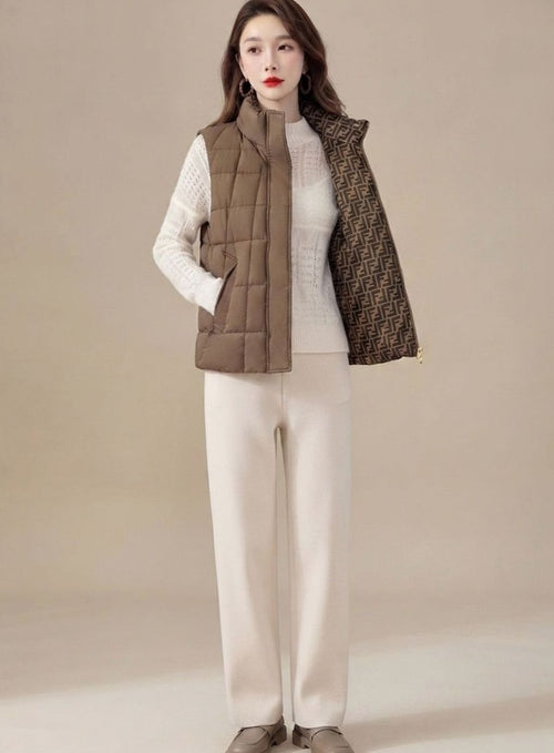 Chaleco acolchado mujer con cuello alto y cordón ajustable 4