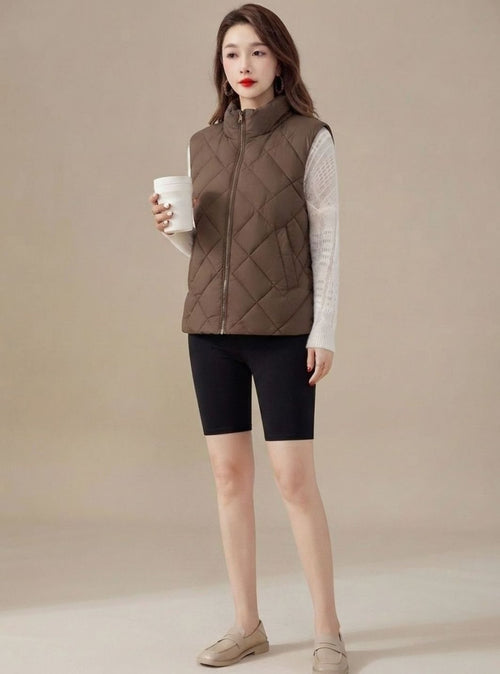 Chaleco acolchado mujer con cuello alto y cordón ajustable 6