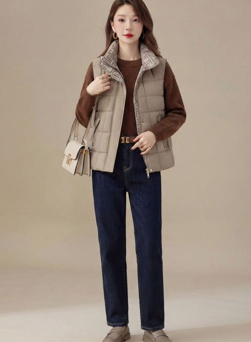 Chaleco acolchado mujer con cuello alto y cordón ajustable 8