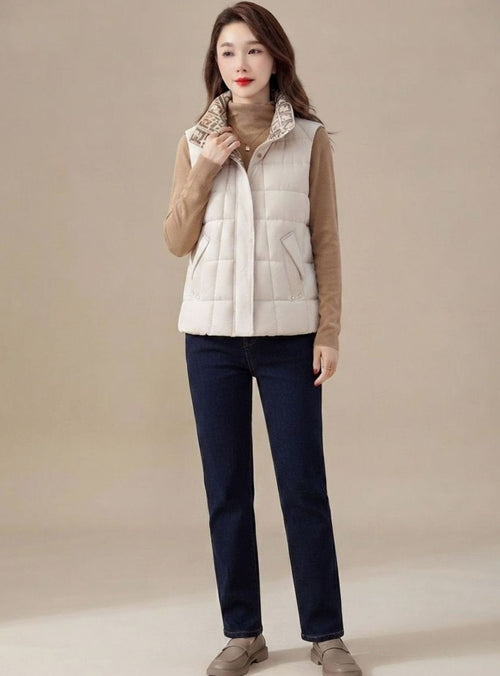 Chaleco acolchado mujer con cuello alto y cordón ajustable 9