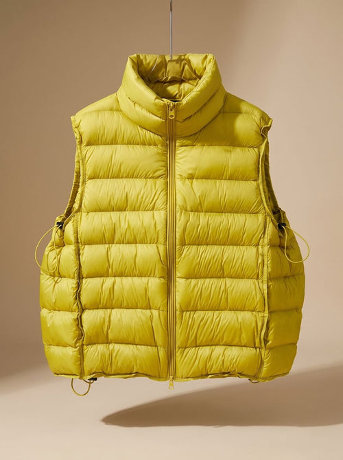 Chaleco acolchado mujer con cuello alto y cremallera doble 2