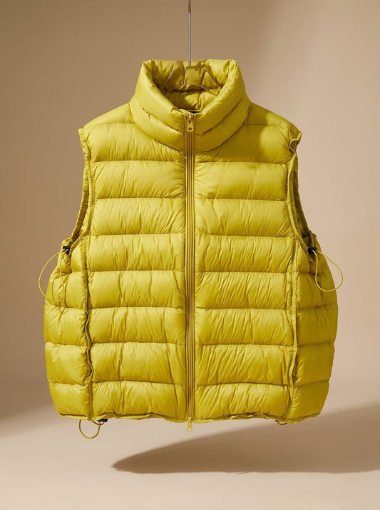 Chaleco acolchado mujer con cuello alto y cremallera doble 2