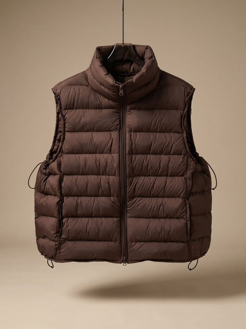 Chaleco acolchado mujer con cuello alto y cremallera doble 3