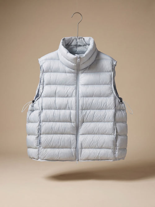 Chaleco acolchado mujer con cuello alto y cremallera doble 5