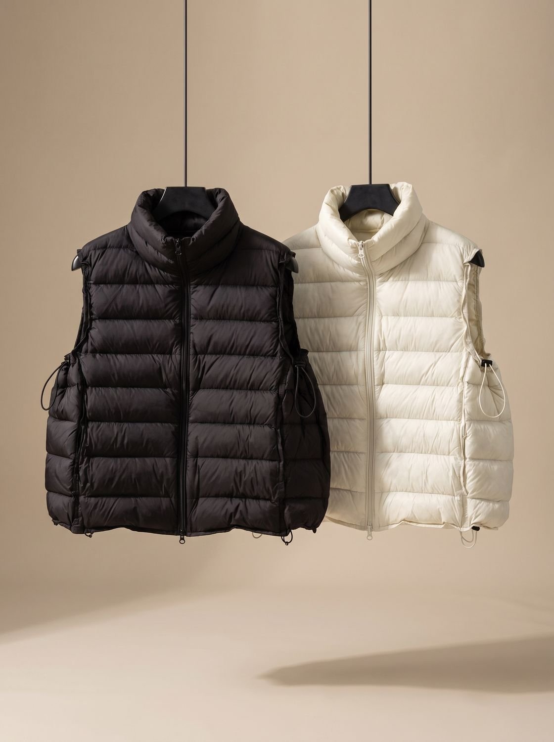 Chaleco acolchado mujer con cuello alto y cremallera doble 7