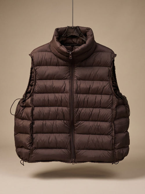 Chaleco acolchado mujer con cuello alto y cremallera doble 8