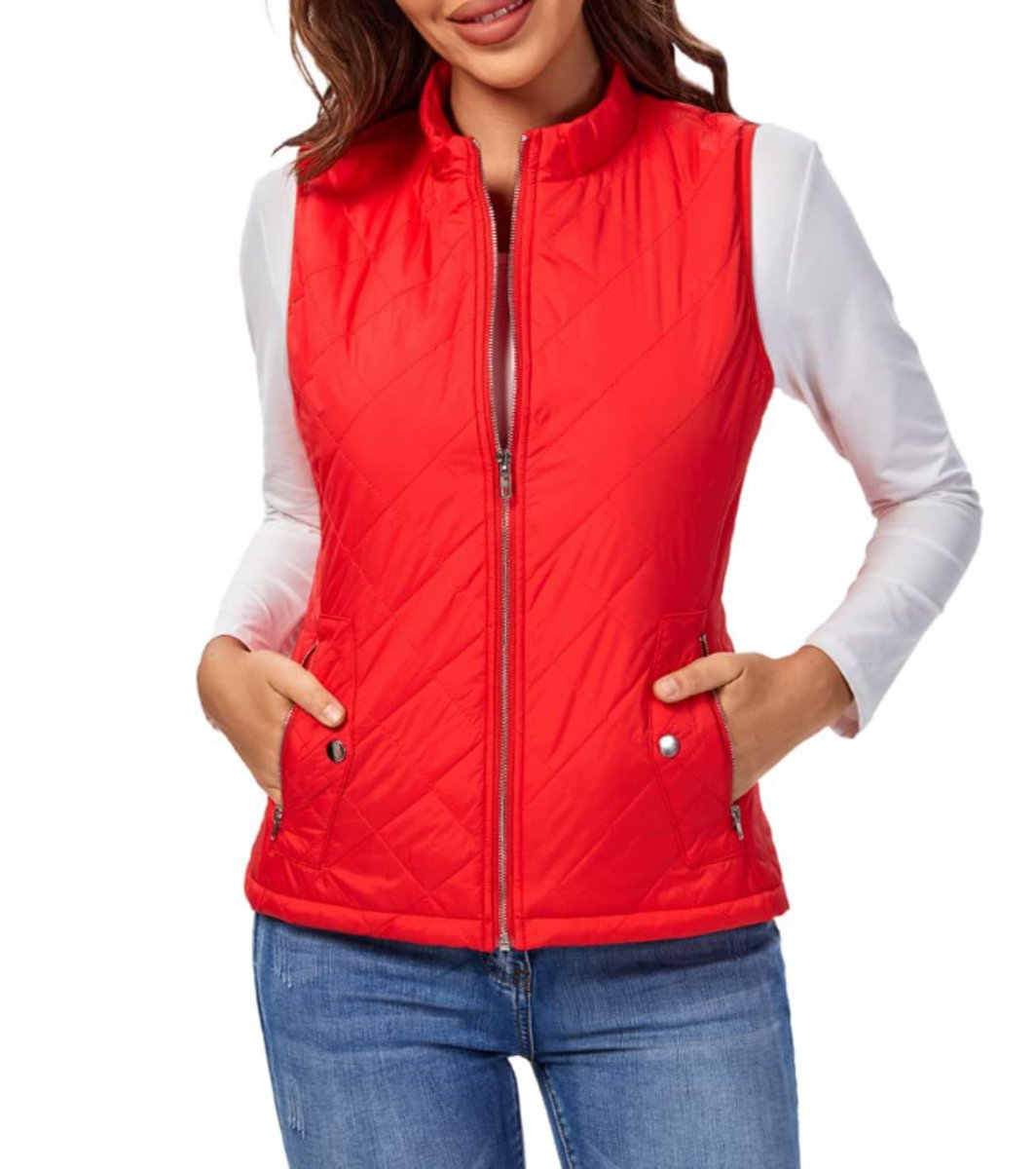 Chaleco acolchado mujer con cuello alto y cremallera frontal 11