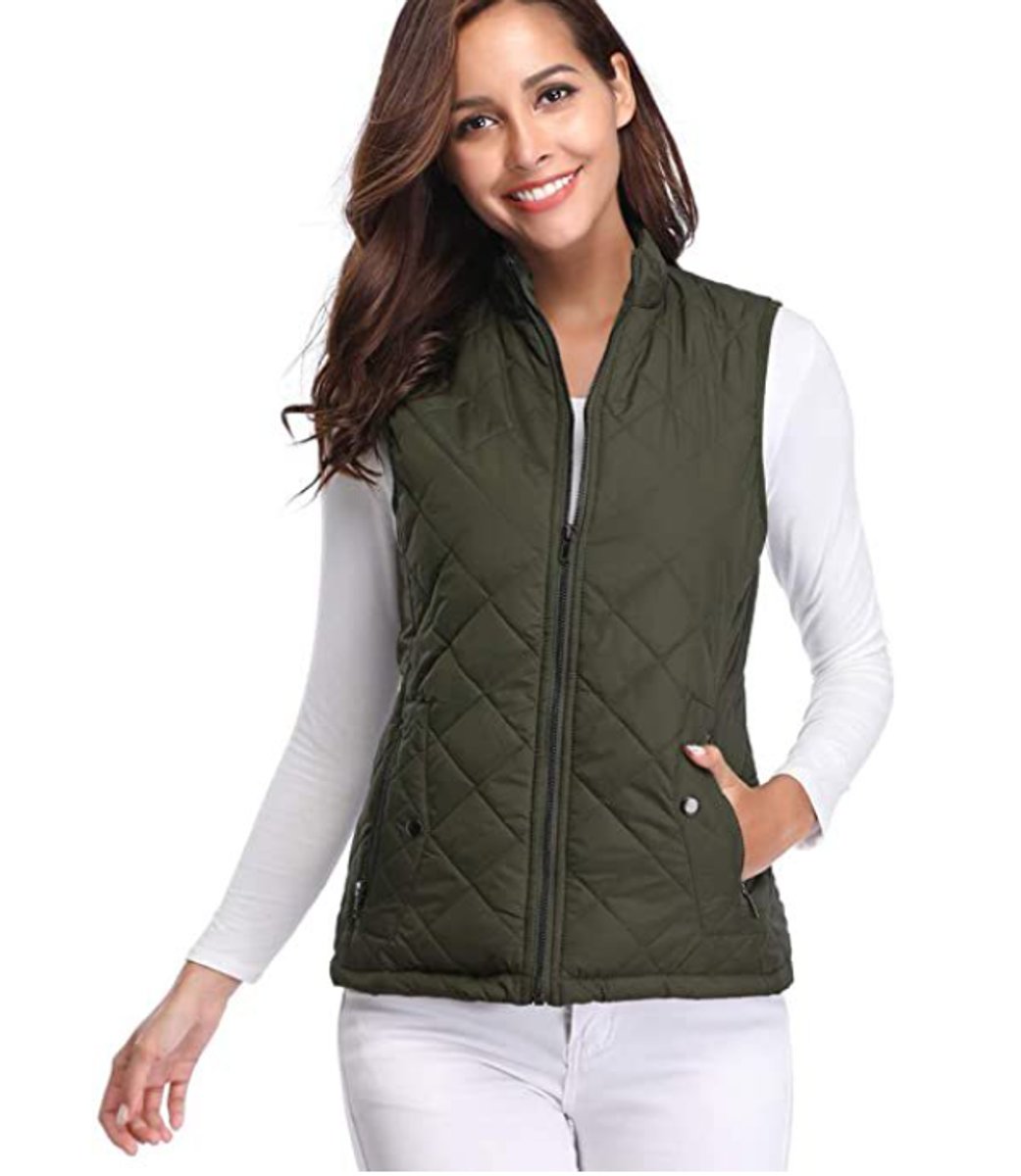 Chaleco acolchado mujer con cuello alto y cremallera frontal 8