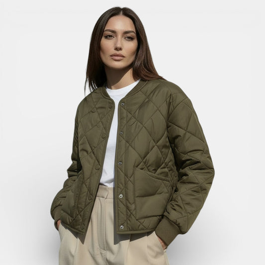 Chaqueta acolchada ligera para mujer tipo bomber sin capucha 1