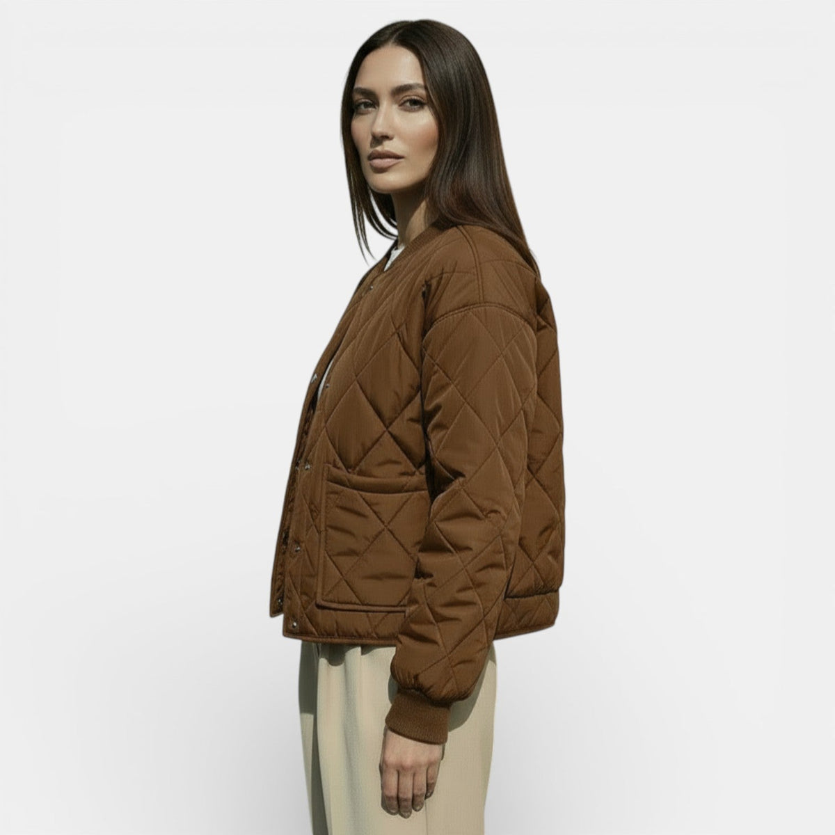 Chaqueta acolchada ligera para mujer tipo bomber sin capucha 6