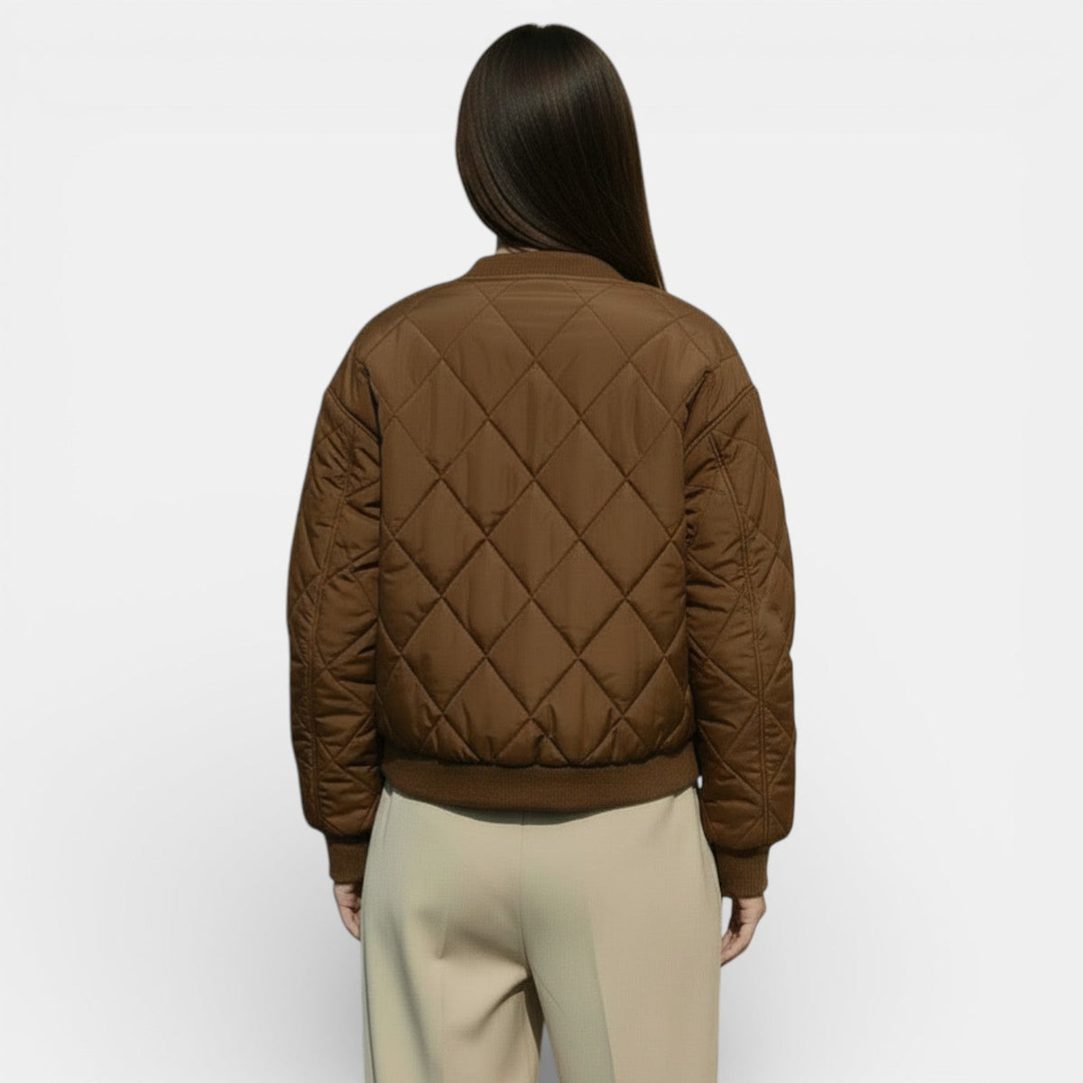 Chaqueta acolchada ligera para mujer tipo bomber sin capucha 7