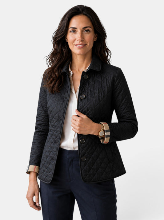 Chaqueta acolchada mujer con cuello camisero y botones 2