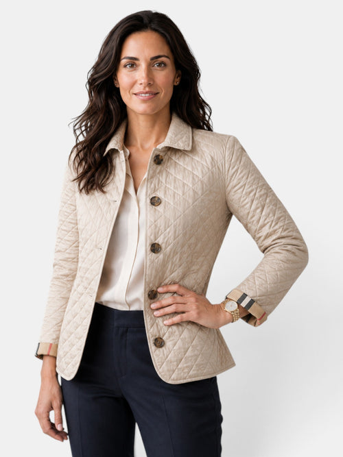 Chaqueta acolchada mujer con cuello camisero y botones 3