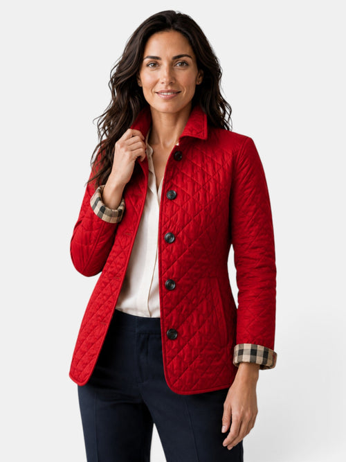 Chaqueta acolchada mujer con cuello camisero y botones 4